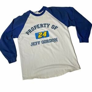 Vintage 2000 Jeff Gordon Baseball Ringer Tee Nascar 24 Size Large Long Sleeve